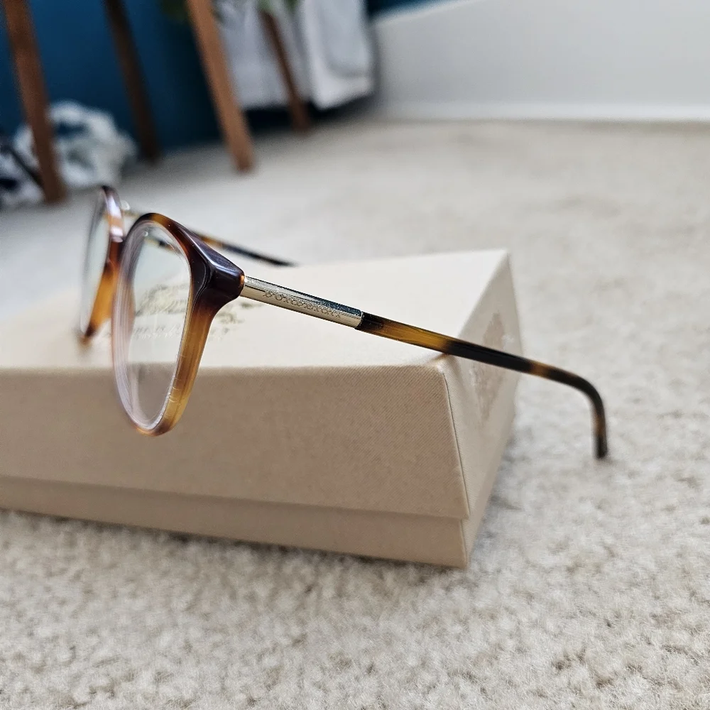 Burberry B2128 rounded oval eyeglasses 52mm brown tortoise shell 52-16-140